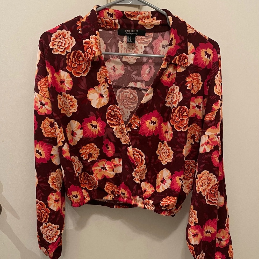 Floral wrap blouse